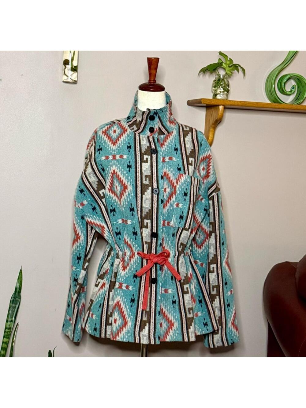 1.4.3. Story by Line Up Turquoise & Red Combo Patterned Optional Cinch S Jacket